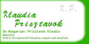 klaudia prisztavok business card